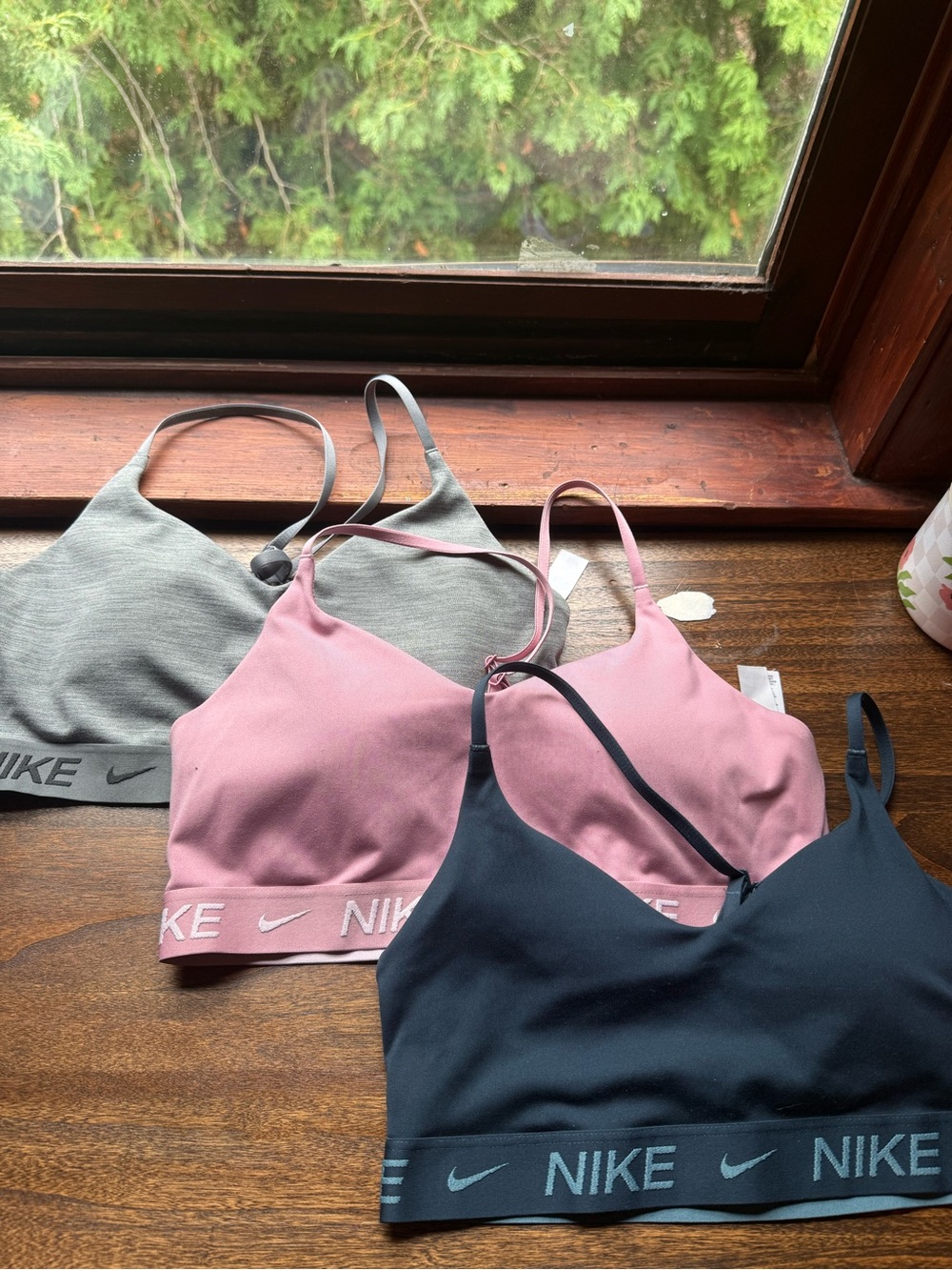 Nike Women’s Light-Support Sports Bras bundle - Pink, Gray, Navy